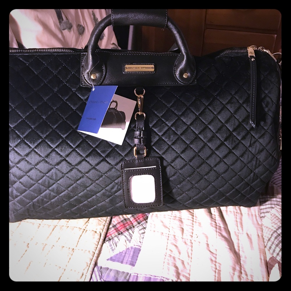 Adrienne Vittadini DiamondQuilted Velvet DuffleBag